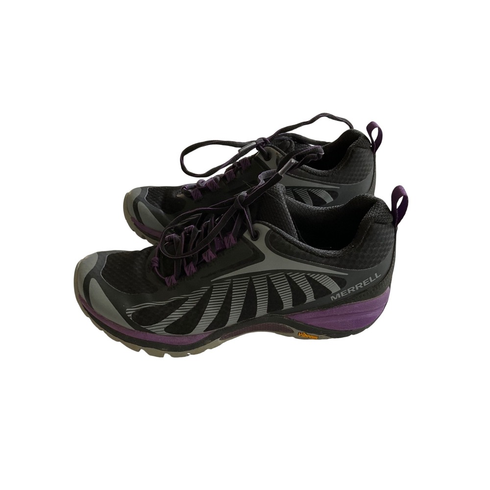 Merrell Siren Edge 3 Trail Running Shoes Women 6.5 Black Purple Vibram